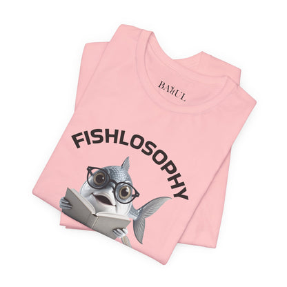 Fishlosophy Unisex Jersey Short Sleeve Tee –  Only Dead Fish go with the Flow