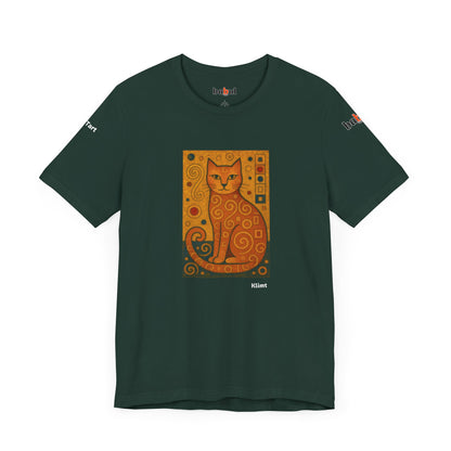 CATART Unisex Jersey Cat T-Shirt - KLIMT - Iconic Painting Reimagined with Cats