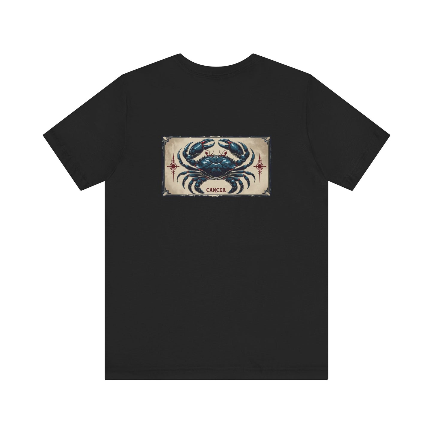 Cancer - Gothic Zodiac T-Shirt. Blue graphic on the back.  Zodiac in the Shadows