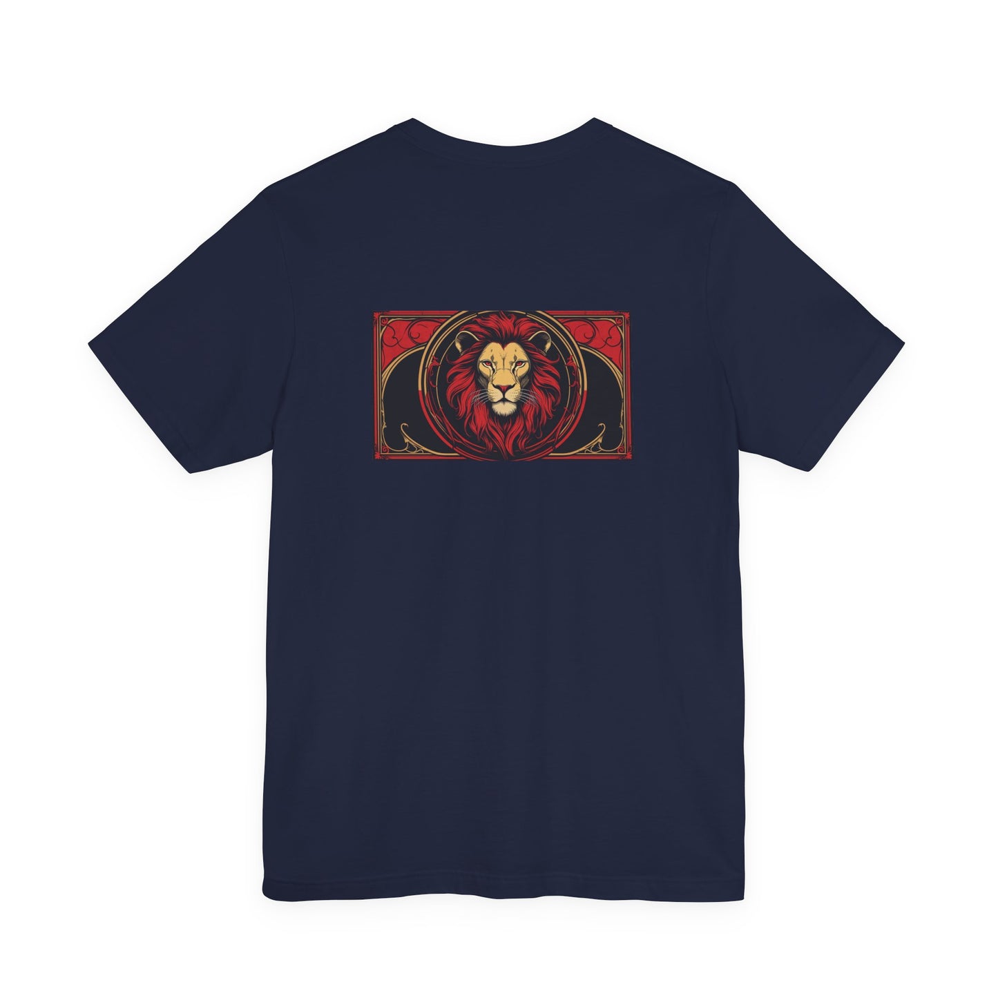 Leo - Gothic Zodiac, Red Graphic on the back T-Shirt. Zodiac in the Shadows