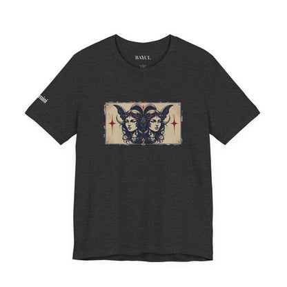 Gemini - Gothic Zodiac T-Shirt. Zodiac in the Shadows