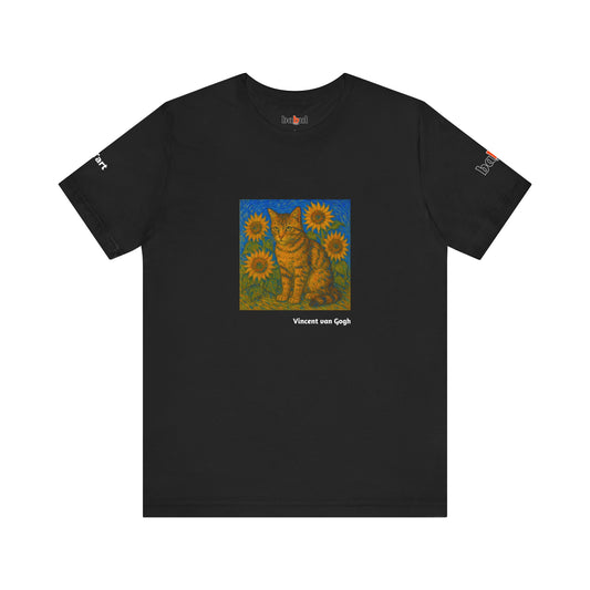 CATART Unisex Jersey Cat T-Shirt - Vincent van Gogh - Iconic Painting Reimagined with Cats