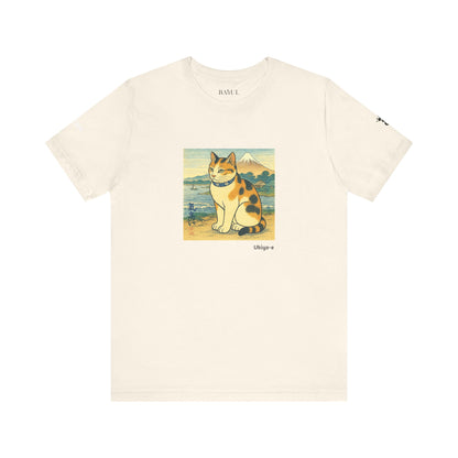 CATART Unisex Jersey Cat T-Shirt - UKIYO-E Japanese art Style - Iconic Painting Reimagined with Cats