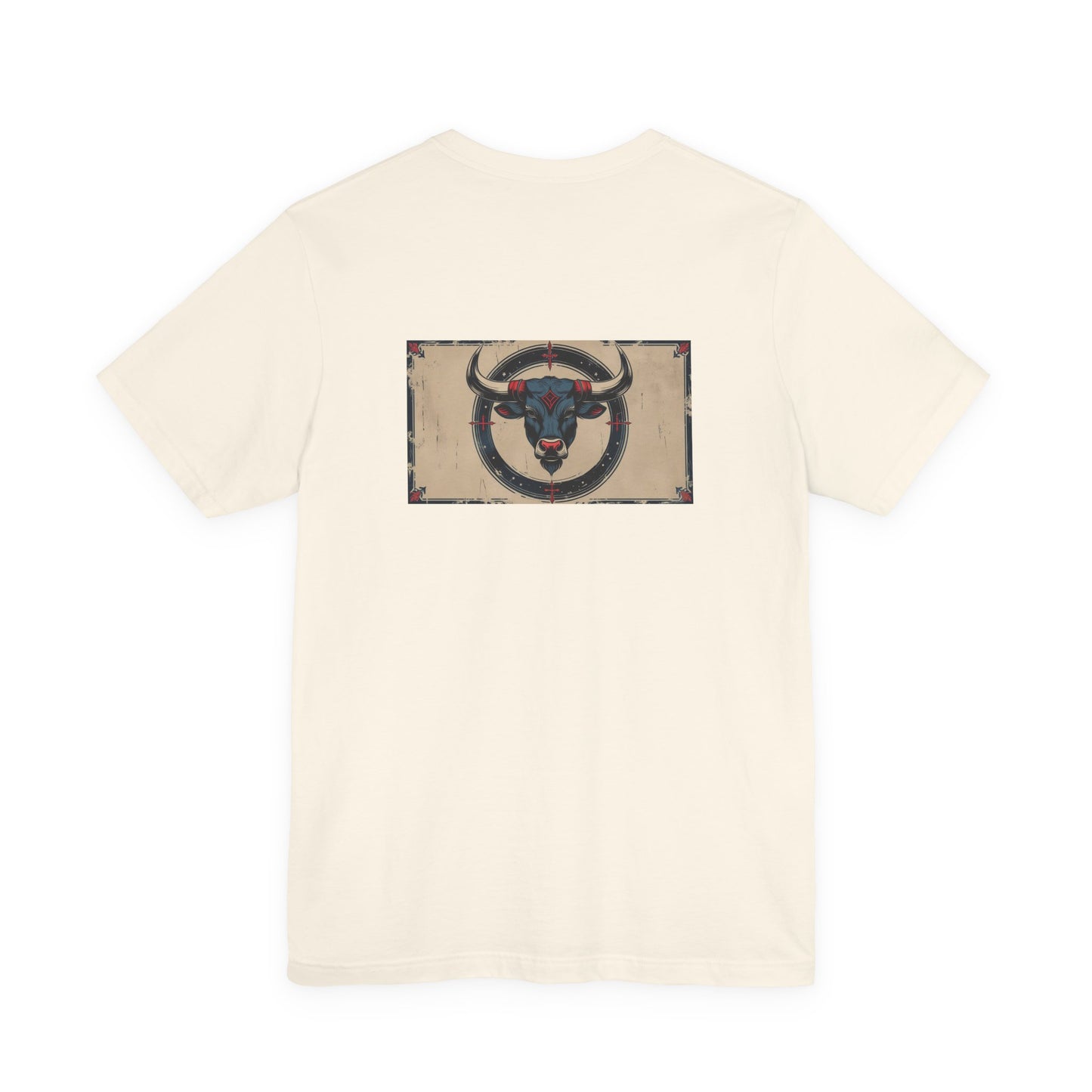 Taurus - Gothic Zodiac T-Shirt. Blue graphic on the back.  Zodiac in the Shadows