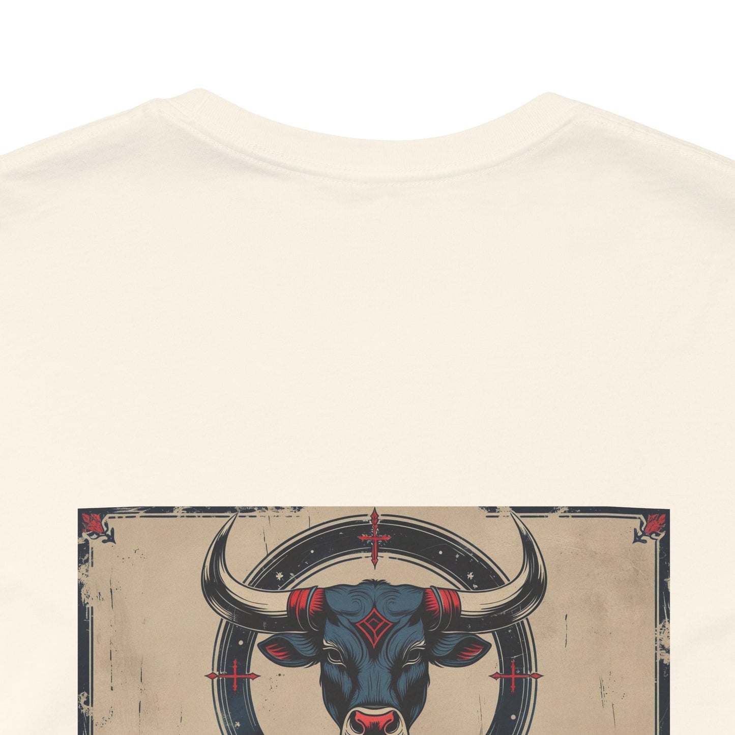 Taurus - Gothic Zodiac T-Shirt. Blue graphic on the back.  Zodiac in the Shadows