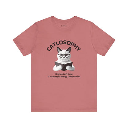 Catlosophy Unisex Jersey Short Sleeve Tee –  "Resting isn't Lazy" Design