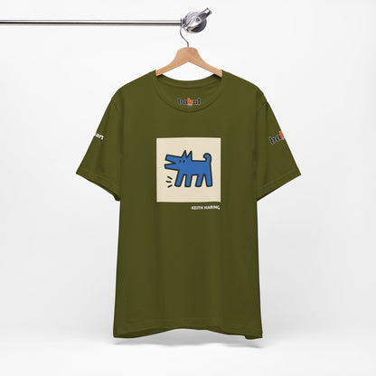 DOGART Unisex Jersey Cat T-Shirt - KEITH HARING - Iconic Painting Reimagined with Dogs