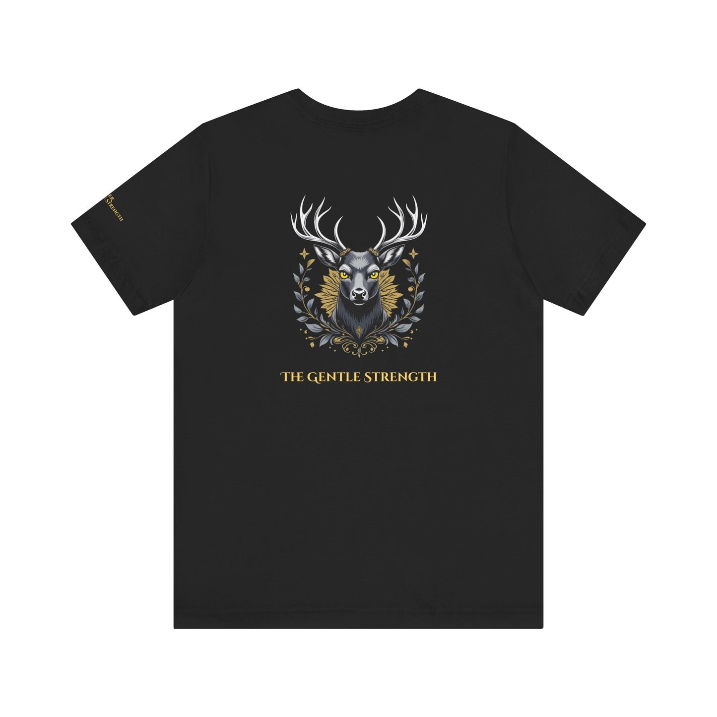 Deer – The Gentle Strength - Magic Animals T-Shirt Black Only (graphic on the back)