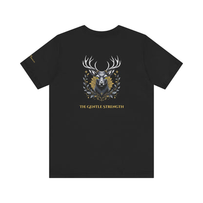 Deer – The Gentle Strength - Magic Animals T-Shirt Black Only (graphic on the back)