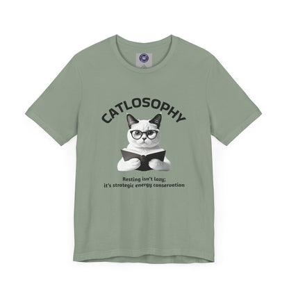 Catlosophy Unisex Jersey Short Sleeve Tee –  "Resting isn't Lazy" Design