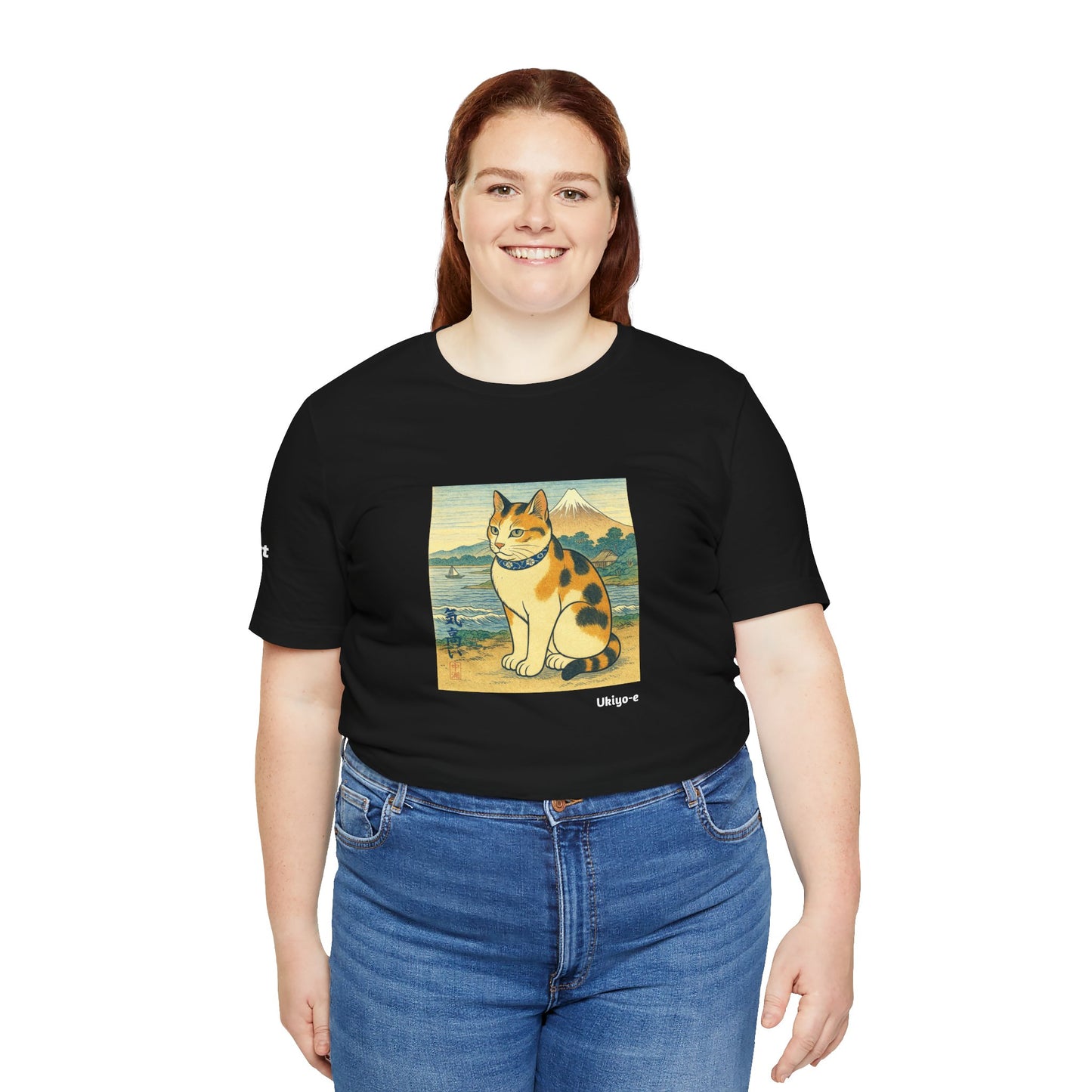 CATART Unisex Jersey Cat T-Shirt - UKIYO-E Japanese art Style - Iconic Painting Reimagined with Cats