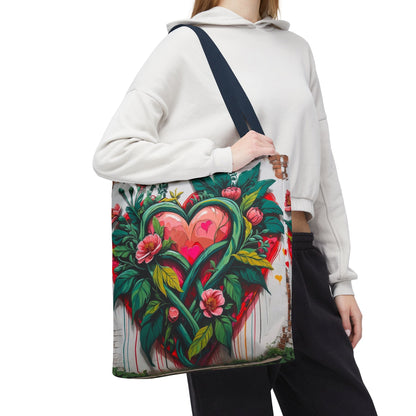 Artistic Surge - Eco-Friendly Canvas Tote Bag - HEARTS OF LOVE