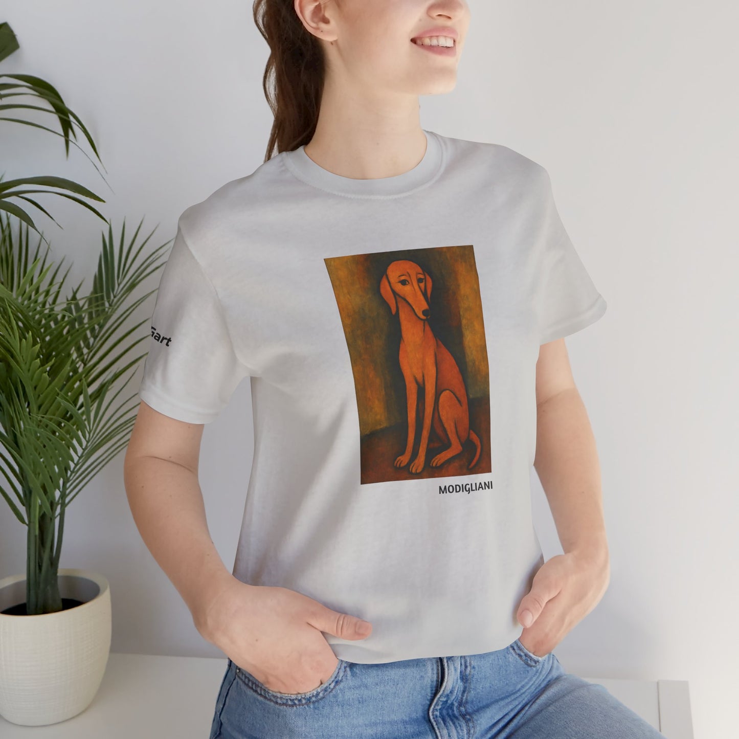 DOGART Unisex Jersey DOG T-Shirt - MODIGLIANI - Iconic Painting Reimagined with Dogs