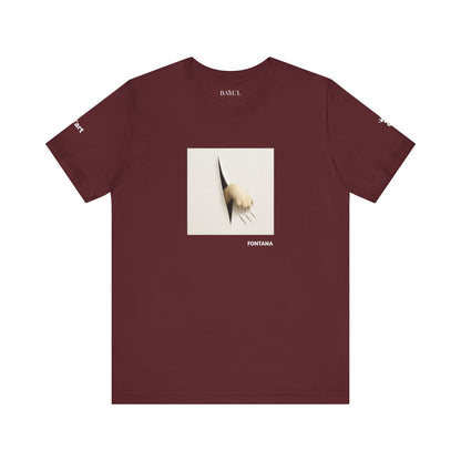 CATART Unisex Jersey Cat T-Shirt - FONTANA - Iconic Painting Reimagined with Cats