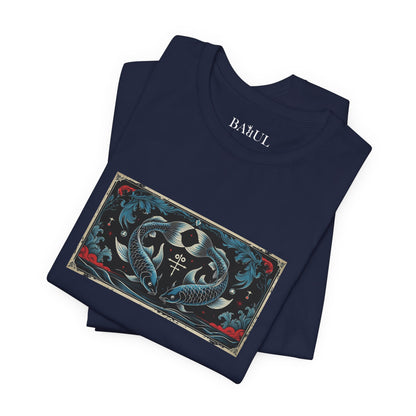 Pisces - Gothic Zodiac T-Shirt. Zodiac in the Shadows