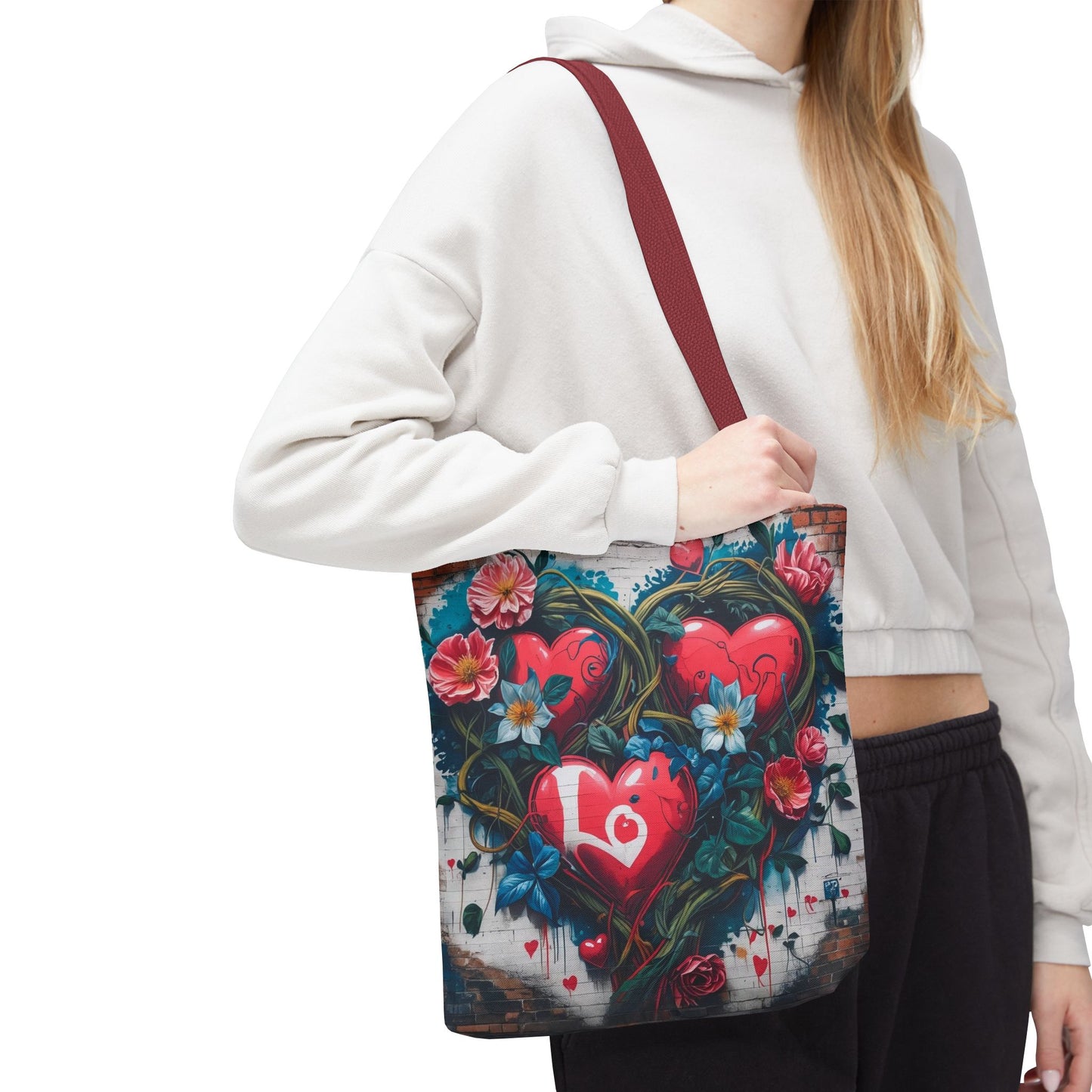 Artistic Surge - Eco-Friendly Canvas Tote Bag - HEARTS OF LOVE