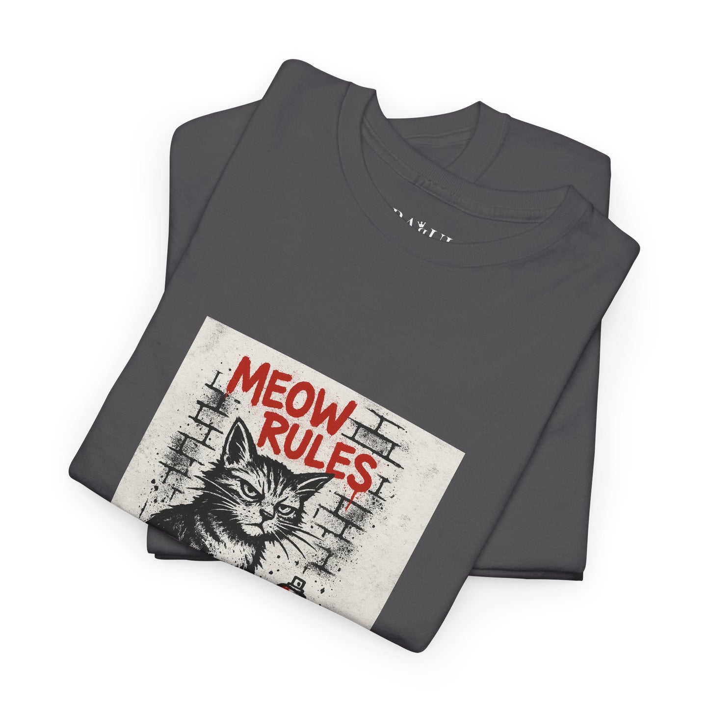 Rebel Graphic Tee - Unisex Heavy Cotton T-Shirt for the Wild at Heart. Rebel Tees, Born to Be Worn - MEOW RULES