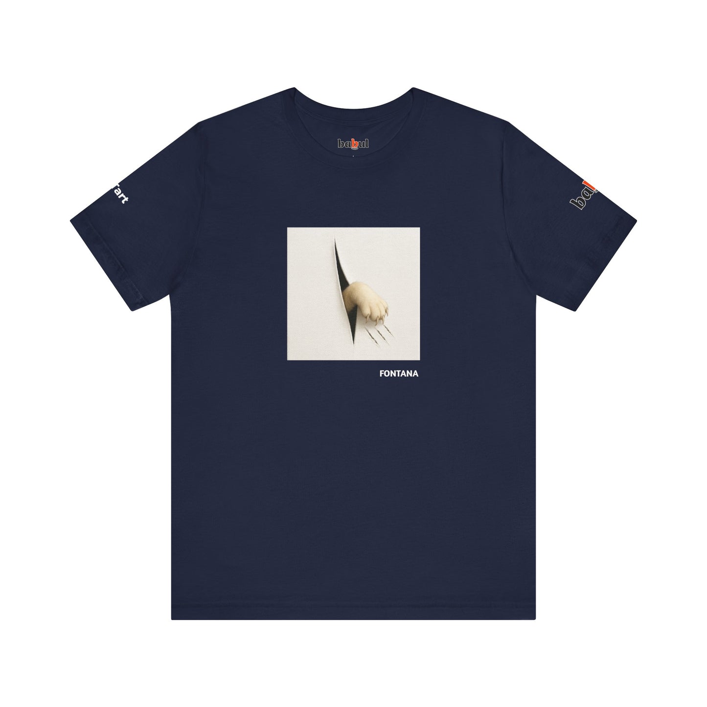 CATART Unisex Jersey Cat T-Shirt - FONTANA - Iconic Painting Reimagined with Cats