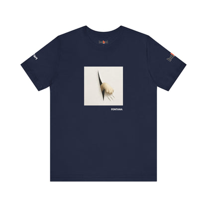 CATART Unisex Jersey Cat T-Shirt - FONTANA - Iconic Painting Reimagined with Cats