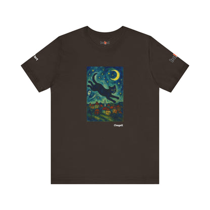CATART Unisex Jersey Cat T-Shirt - MARC CHAGALL - Iconic Painting Reimagined with Cats