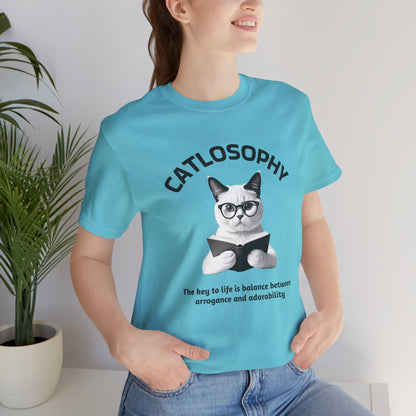 Catlosophy Unisex Jersey Short Sleeve Tee –  "The Key to Life" Design
