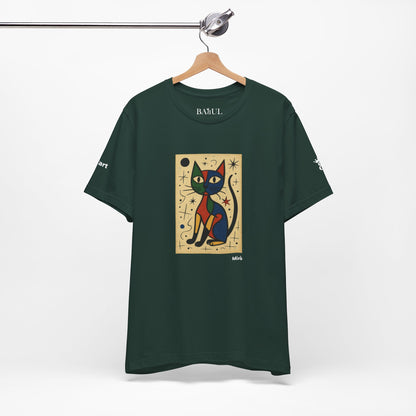 CATART Unisex Jersey Cat T-Shirt - MIRO - Iconic Painting Reimagined with Cats