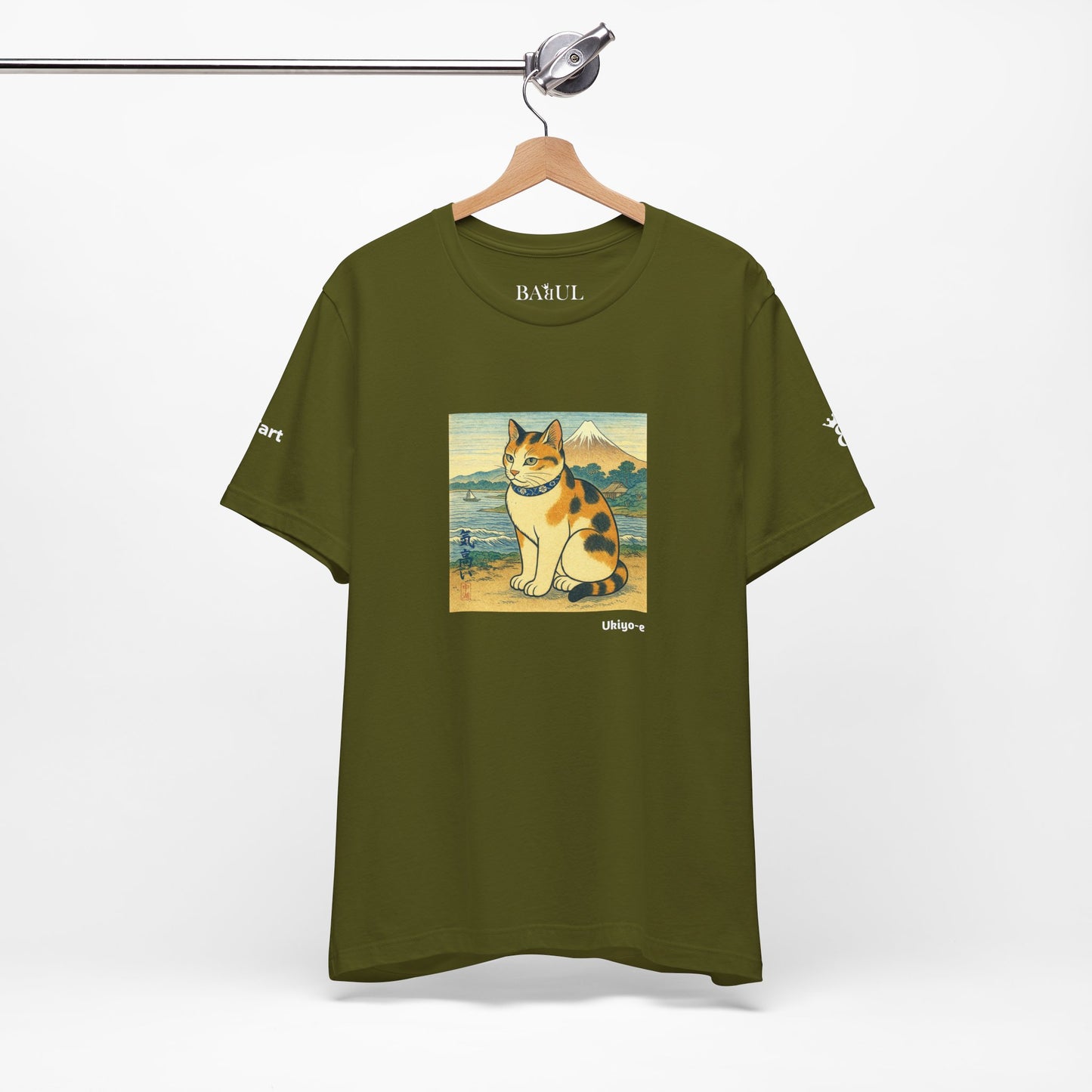 CATART Unisex Jersey Cat T-Shirt - UKIYO-E Japanese art Style - Iconic Painting Reimagined with Cats