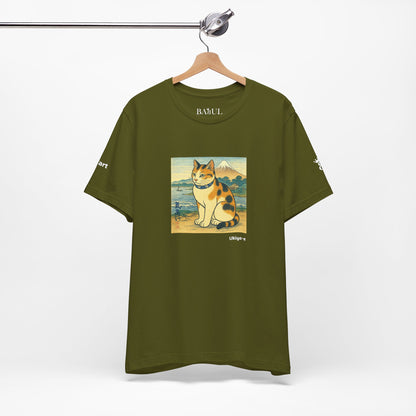CATART Unisex Jersey Cat T-Shirt - UKIYO-E Japanese art Style - Iconic Painting Reimagined with Cats