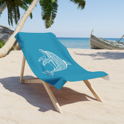 Tribal Waves Beach Towel - DOLPHIN