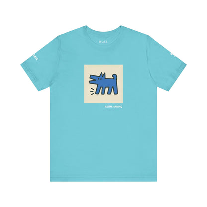 DOGART Unisex Jersey Dog T-Shirt - KEITH HARING - Iconic Painting Reimagined with Dogs