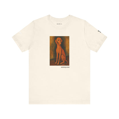 DOGART Unisex Jersey DOG T-Shirt - MODIGLIANI - Iconic Painting Reimagined with Dogs