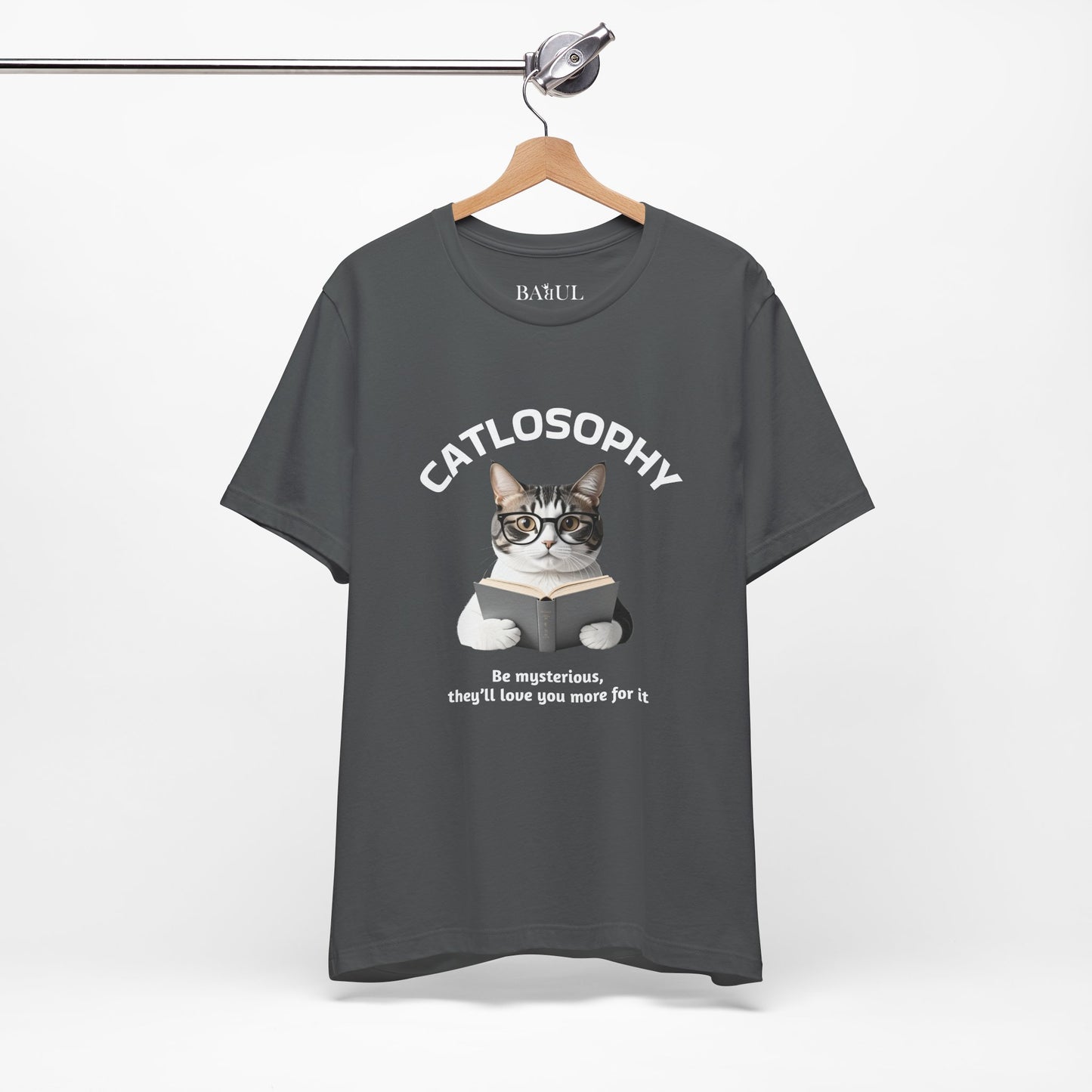 Catlosophy Unisex Jersey Short Sleeve Tee –  "Be mysterious" Design