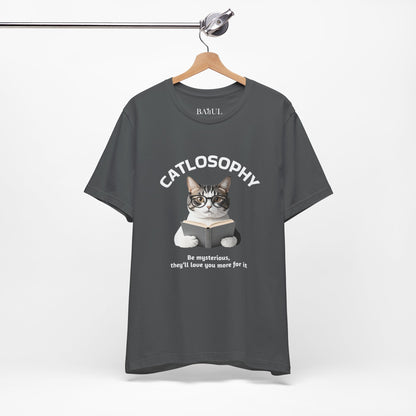 Catlosophy Unisex Jersey Short Sleeve Tee –  "Be mysterious" Design