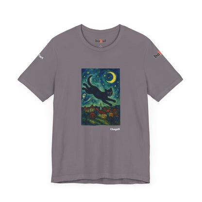 CATART Unisex Jersey Cat T-Shirt - MARC CHAGALL - Iconic Painting Reimagined with Cats