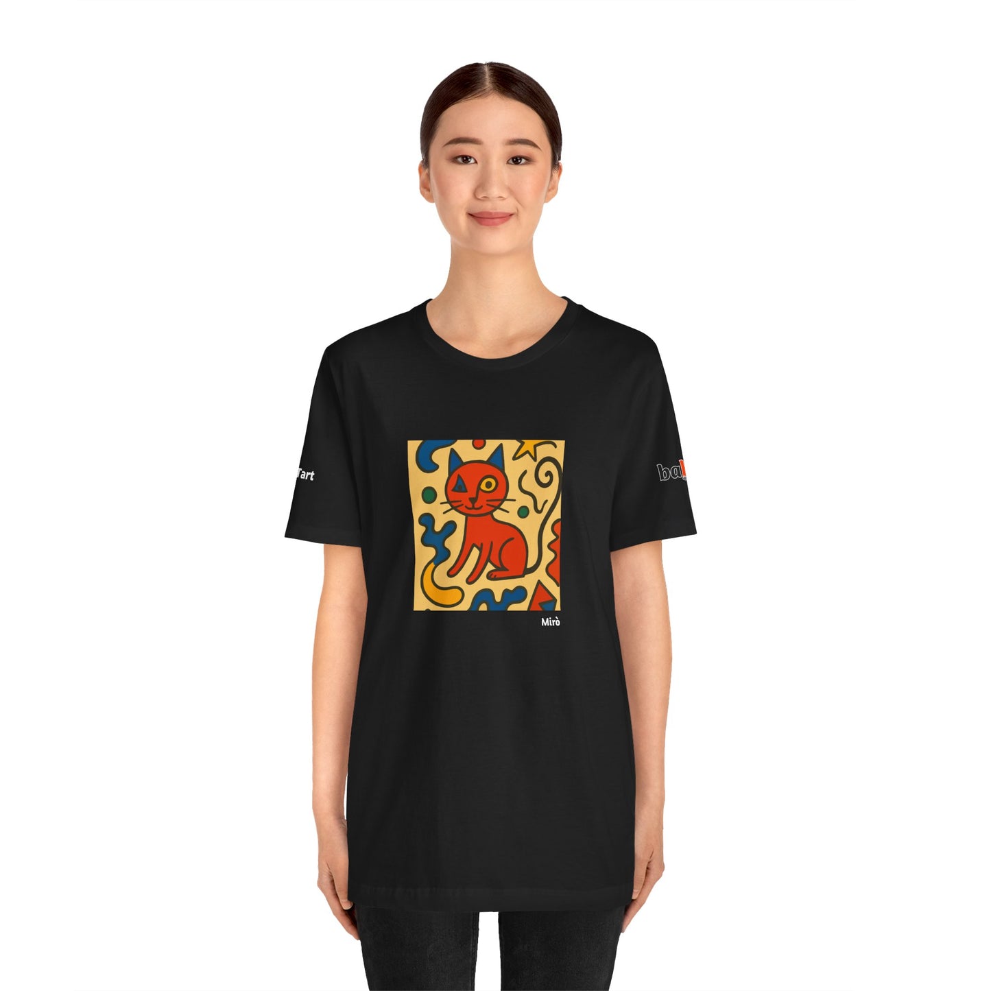 CATART Unisex Jersey Cat T-Shirt - MIRO - Iconic Painting Reimagined with Cats