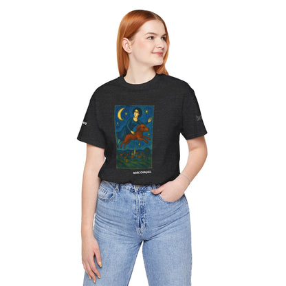 DOGART Unisex Jersey Dog T-Shirt - MARC CHAGALL - Iconic Painting Reimagined with Dogs