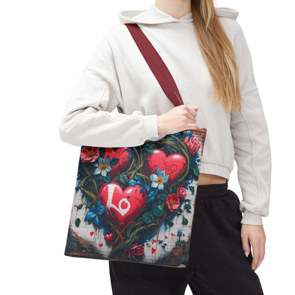 Artistic Surge - Eco-Friendly Canvas Tote Bag - HEARTS OF LOVE