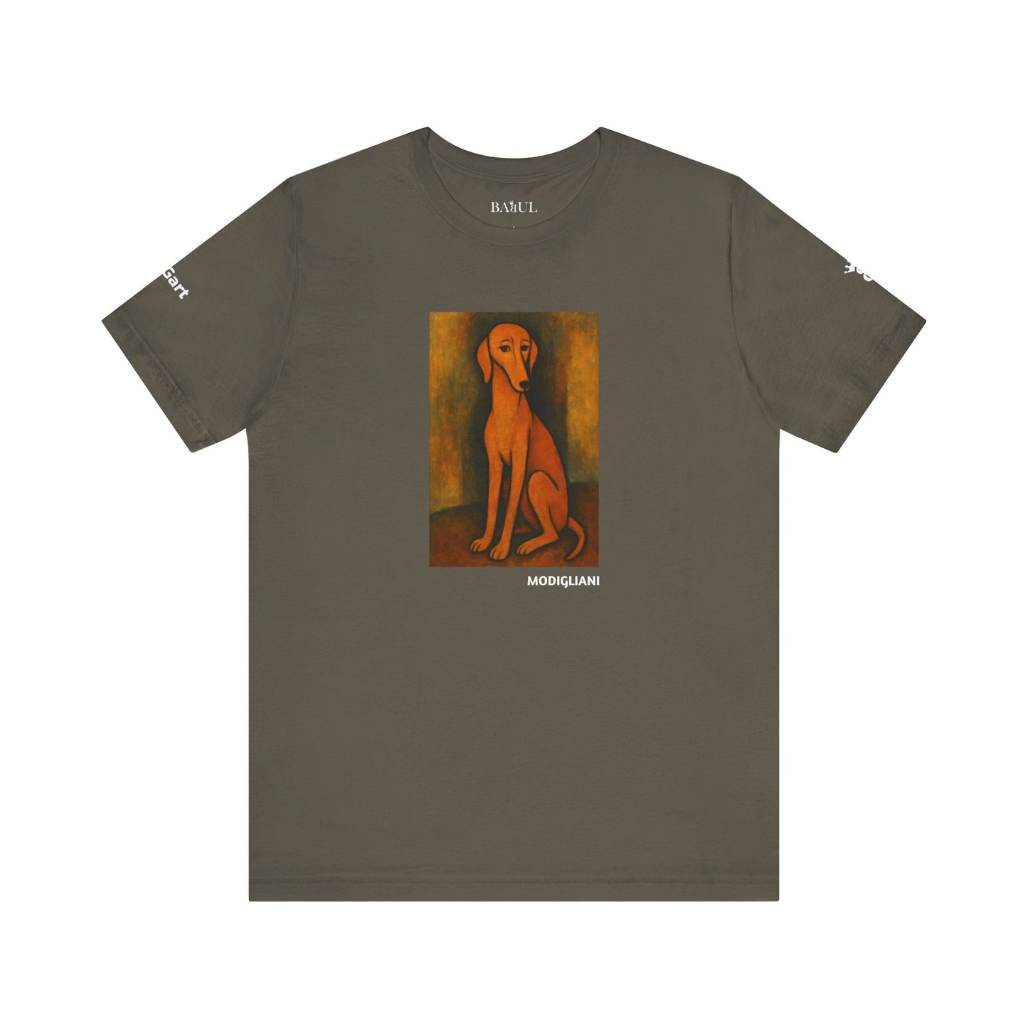 DOGART Unisex Jersey DOG T-Shirt - MODIGLIANI - Iconic Painting Reimagined with Dogs