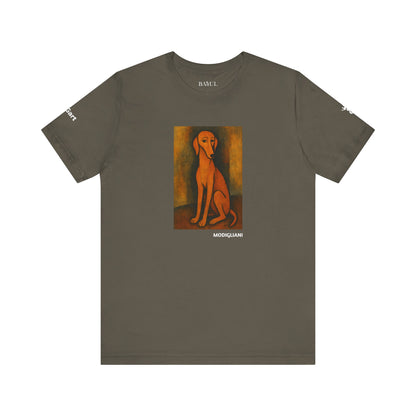 DOGART Unisex Jersey DOG T-Shirt - MODIGLIANI - Iconic Painting Reimagined with Dogs