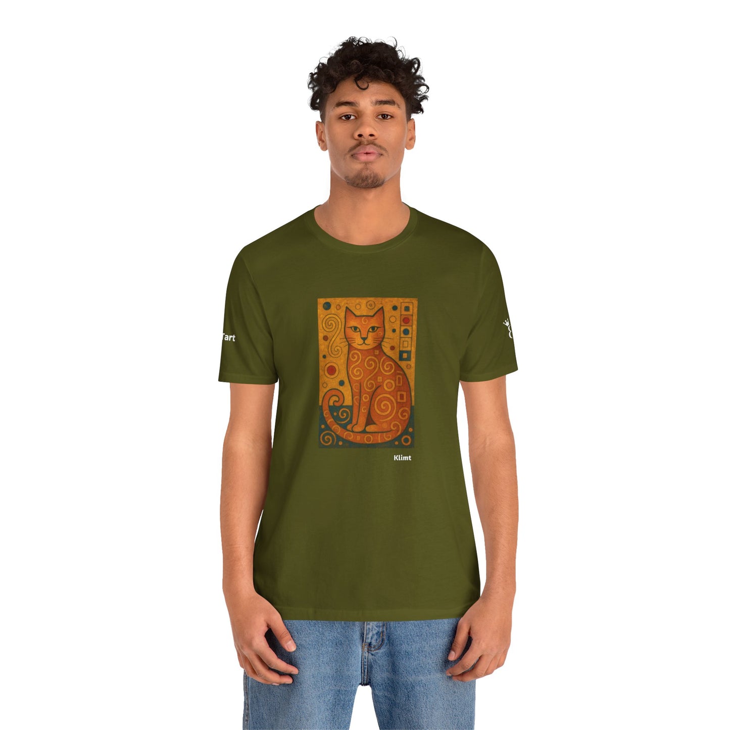 CATART Unisex Jersey Cat T-Shirt - KLIMT - Iconic Painting Reimagined with Cats