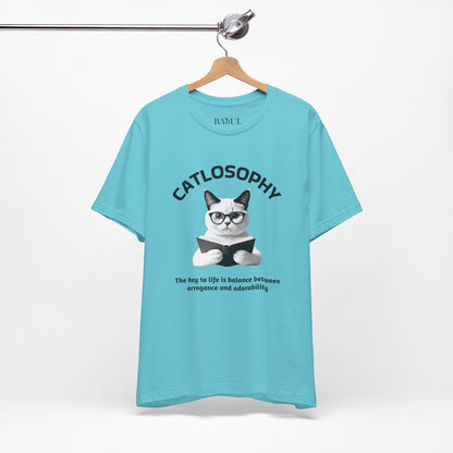 Catlosophy Unisex Jersey Short Sleeve Tee –  "The Key to Life" Design