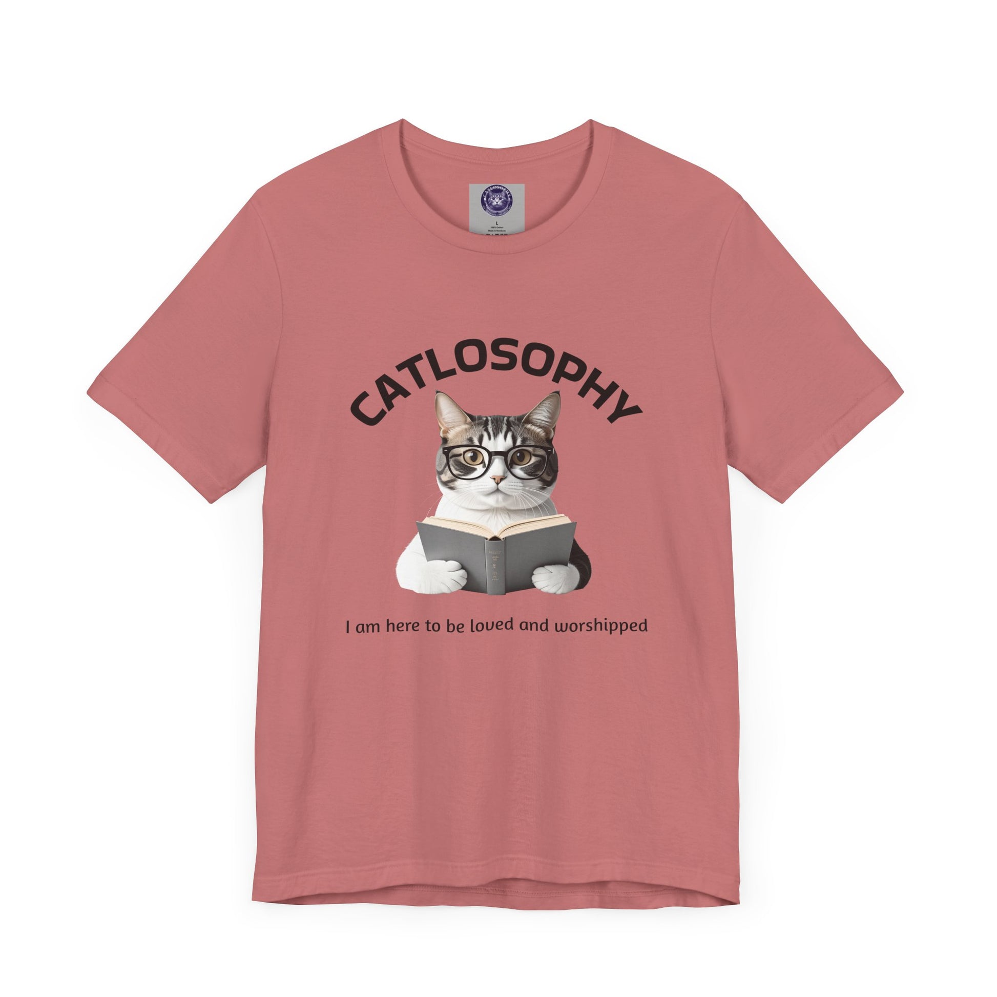 Catlosophy Unisex Jersey Short Sleeve Tee – "I am here to be loved" Design - BABUL T-Shirts