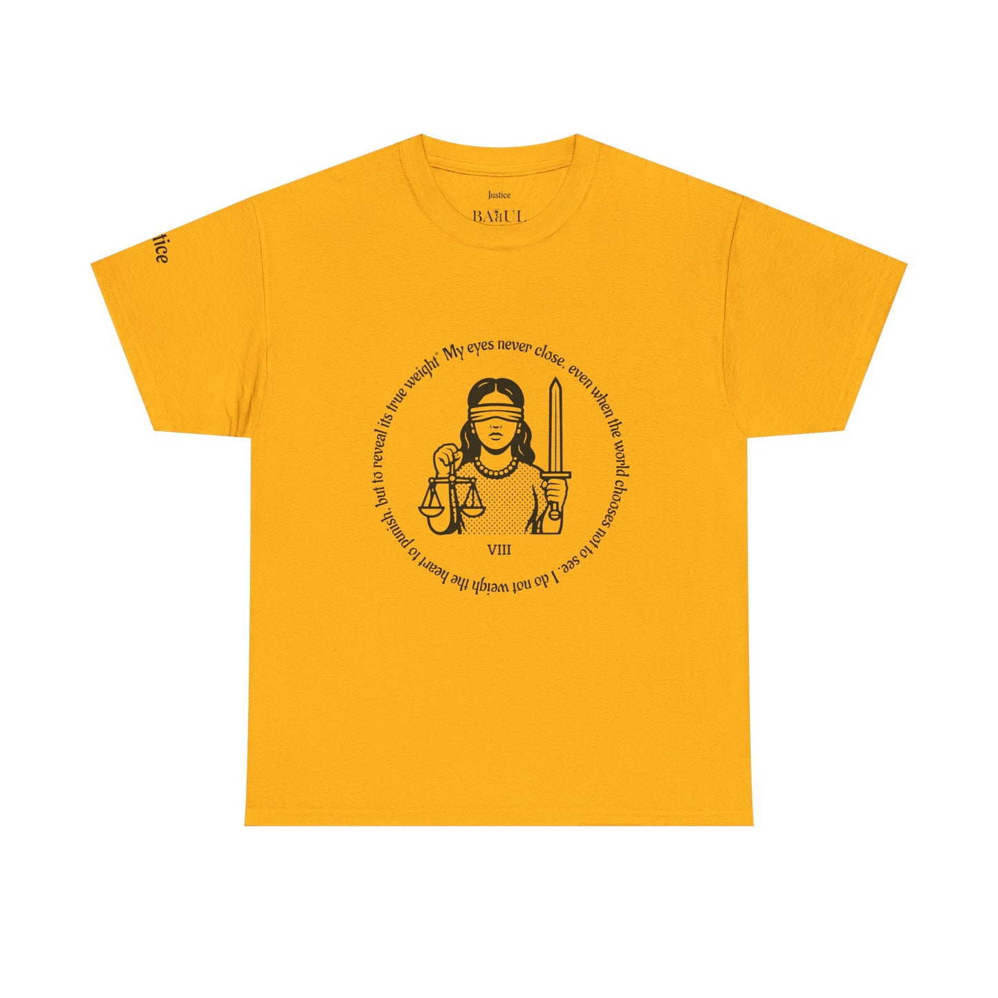 Justice - ArcanaPop T-Shirt – Where Tarot Magic Meets Pop Art