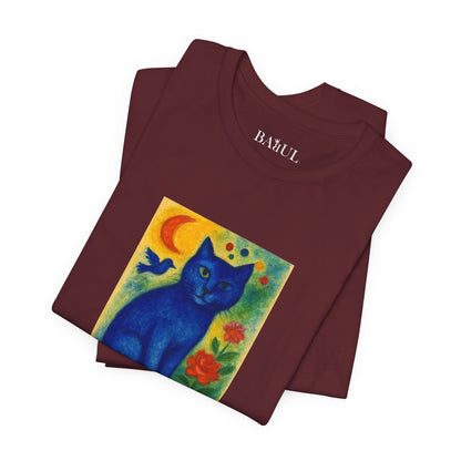 CATART Unisex Jersey Cat T-Shirt - MARC CHAGALL - Iconic Painting Reimagined with Cats