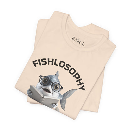 Fishlosophy Unisex Jersey Short Sleeve Tee –  Only Dead Fish go with the Flow