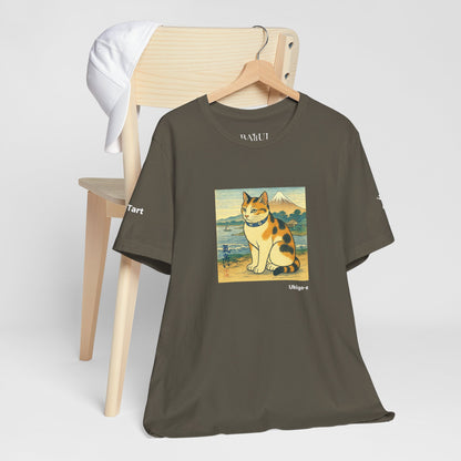 CATART Unisex Jersey Cat T-Shirt - UKIYO-E Japanese art Style - Iconic Painting Reimagined with Cats