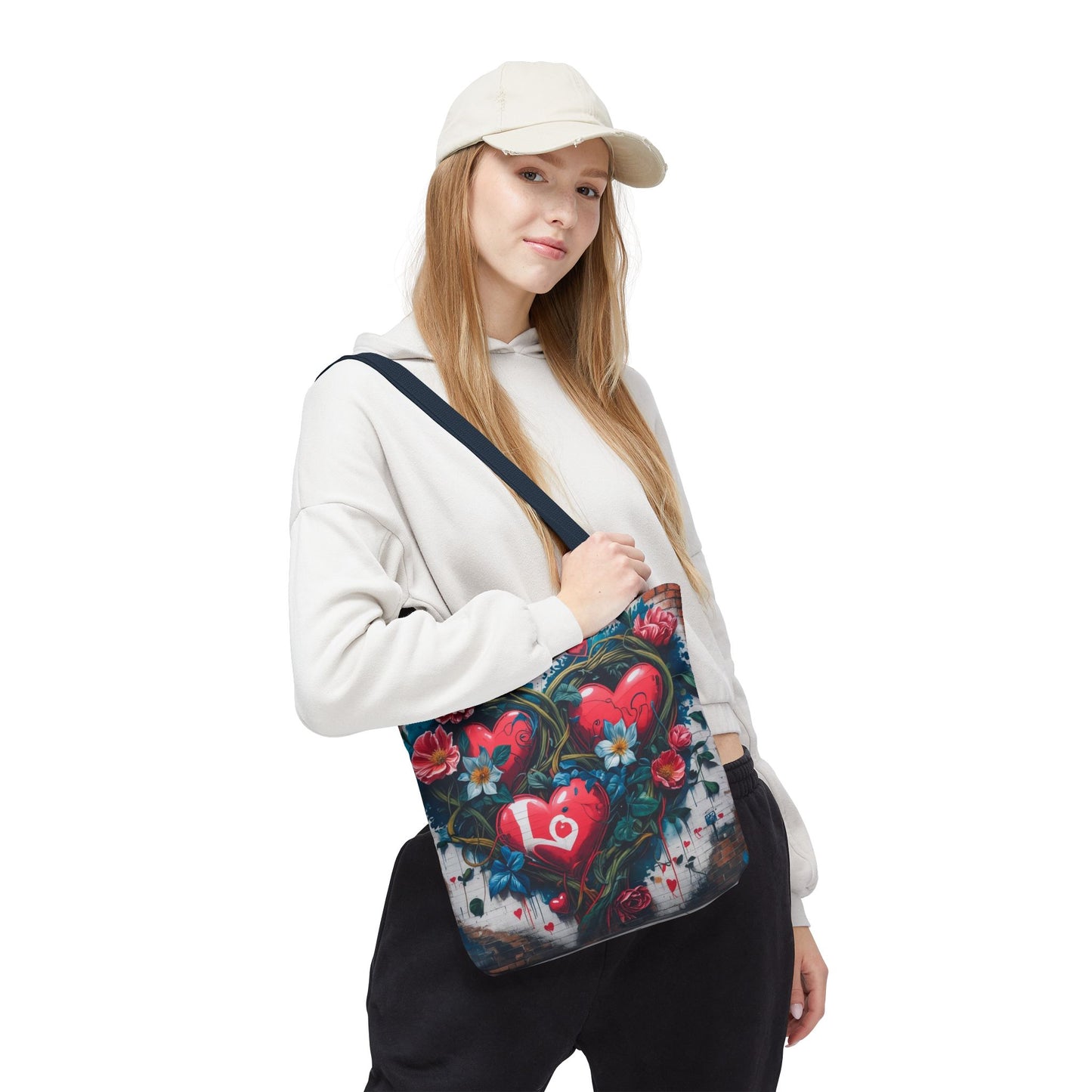 Artistic Surge - Eco-Friendly Canvas Tote Bag - HEARTS OF LOVE