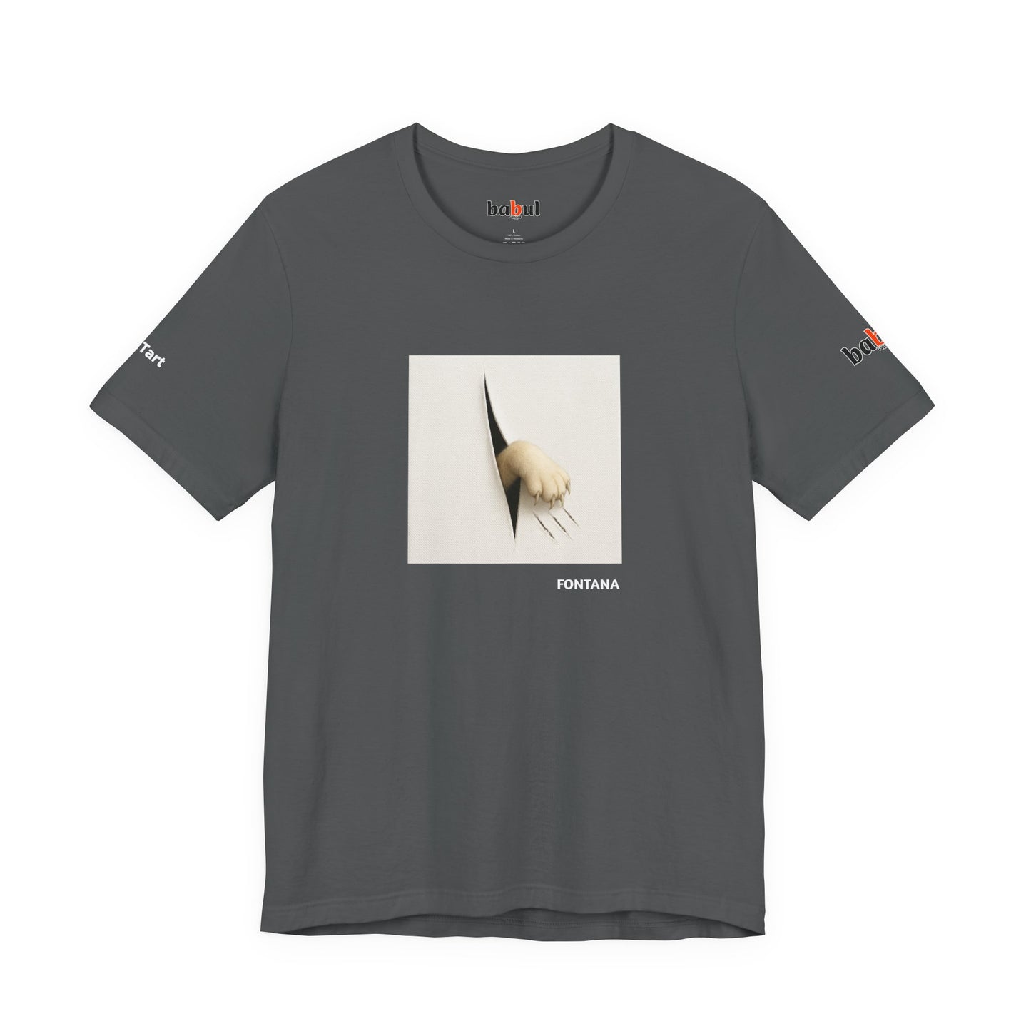 CATART Unisex Jersey Cat T-Shirt - FONTANA - Iconic Painting Reimagined with Cats
