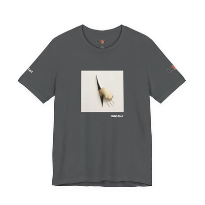 CATART Unisex Jersey Cat T-Shirt - FONTANA - Iconic Painting Reimagined with Cats