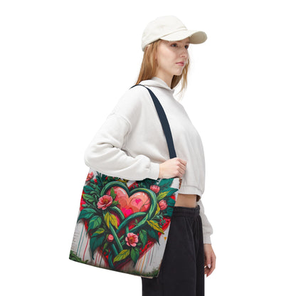 Artistic Surge - Eco-Friendly Canvas Tote Bag - HEARTS OF LOVE